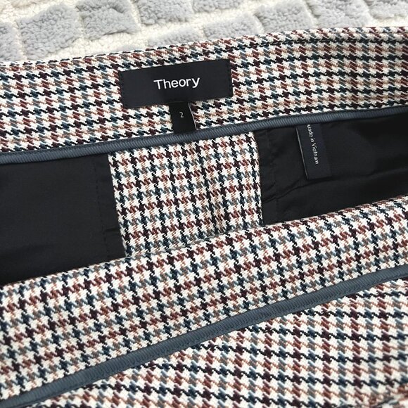 Theory - Fremont Plaid / Houndstooth Wrap Mini Skirt - Picture 3 of 9